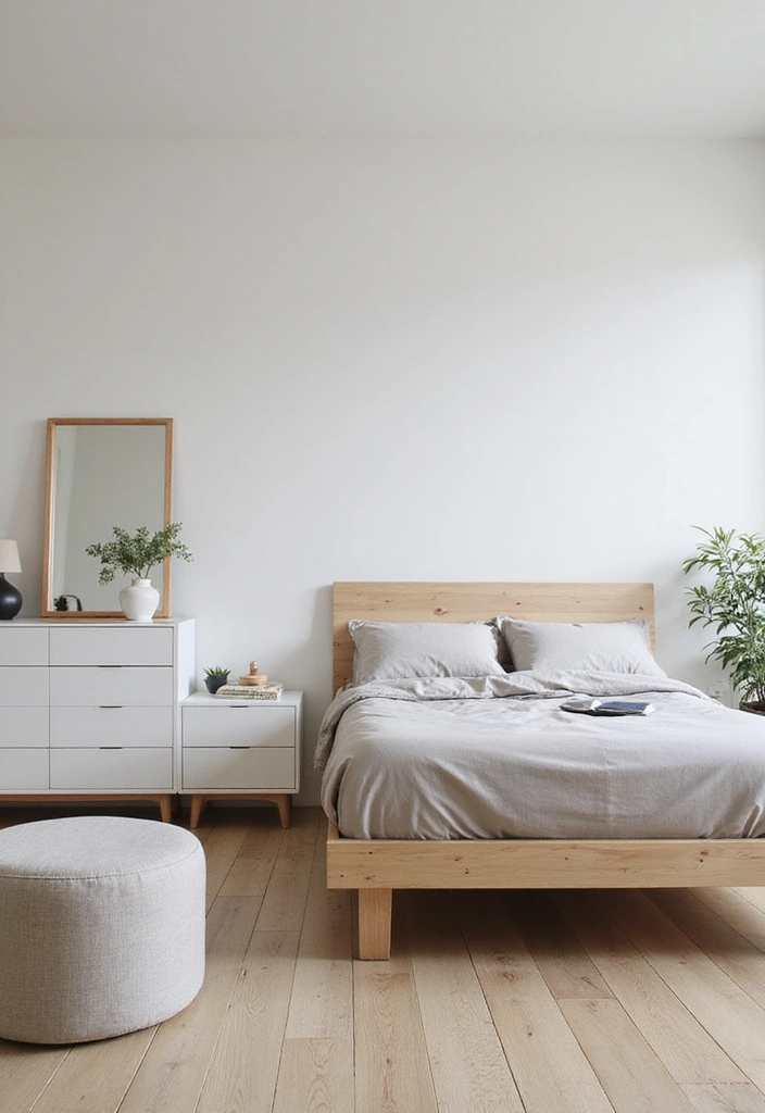25 Neutral Bedroom Decor Ideas That Feel Cozy & Balanced - 5. Minimalist Furniture for Clutter-Free Living