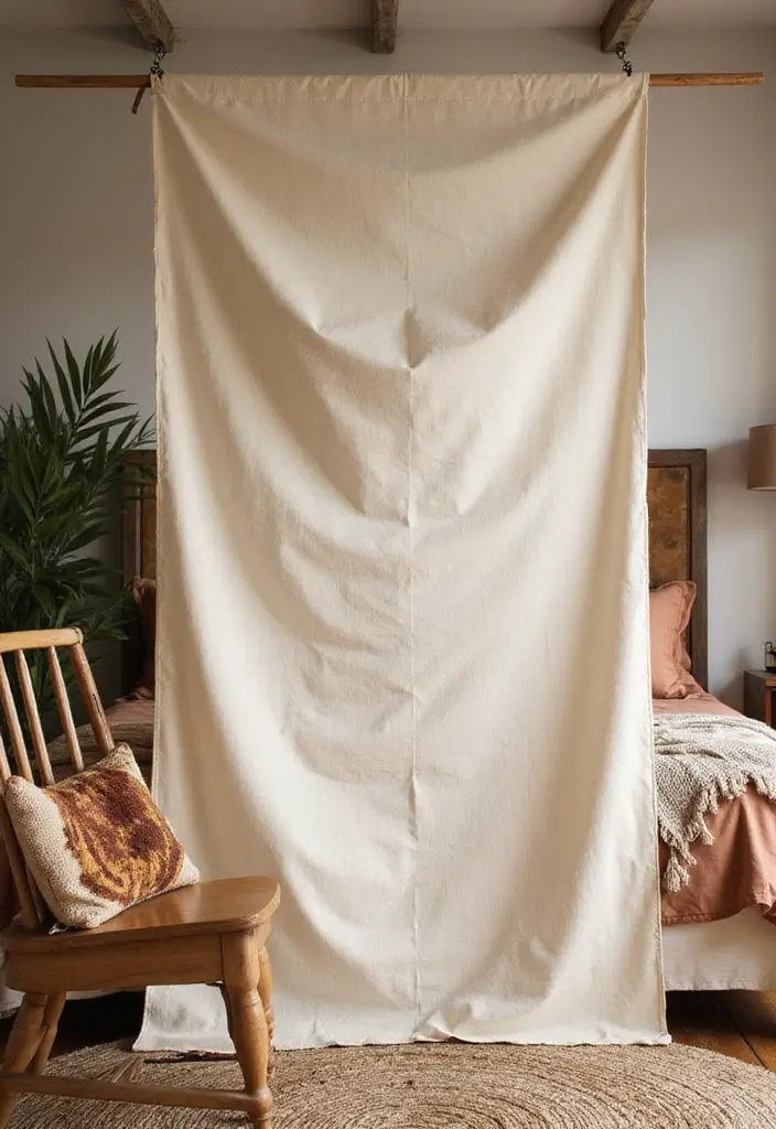 25 Room Divider Ideas Bedroom That Add Style & Privacy - 15. Natural Canvas Dividers