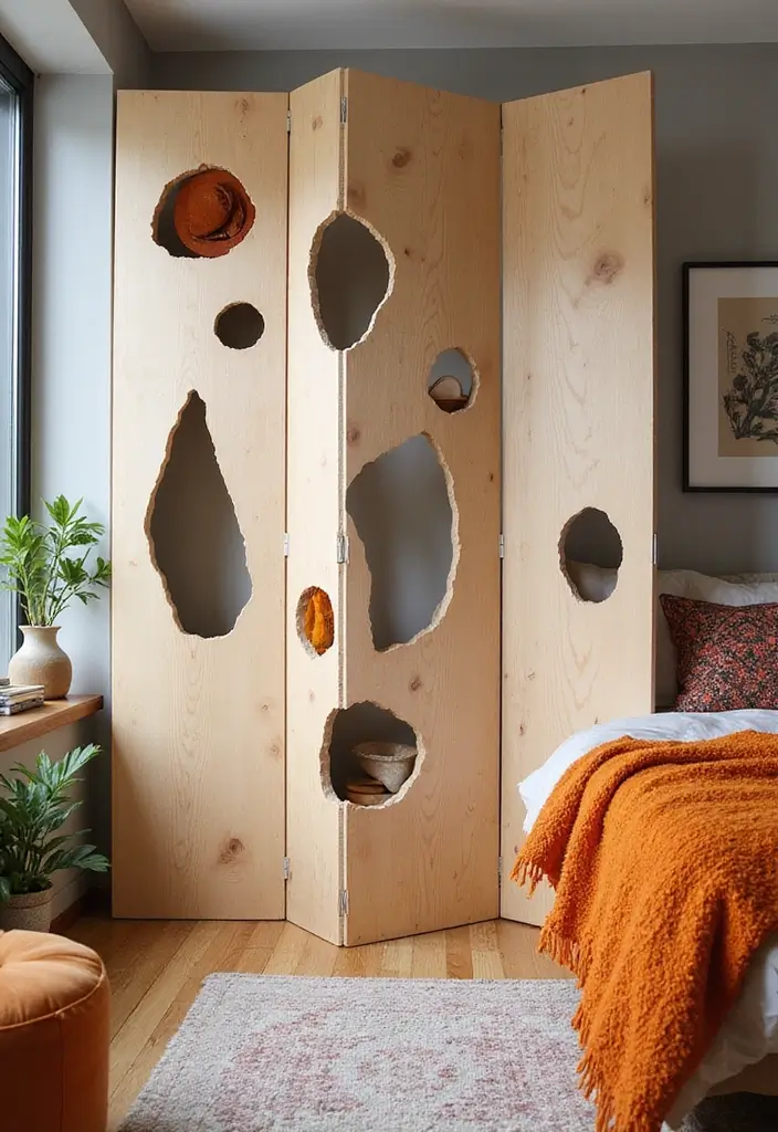 25 Room Divider Ideas Bedroom That Add Style & Privacy - 16. Plywood Dividers