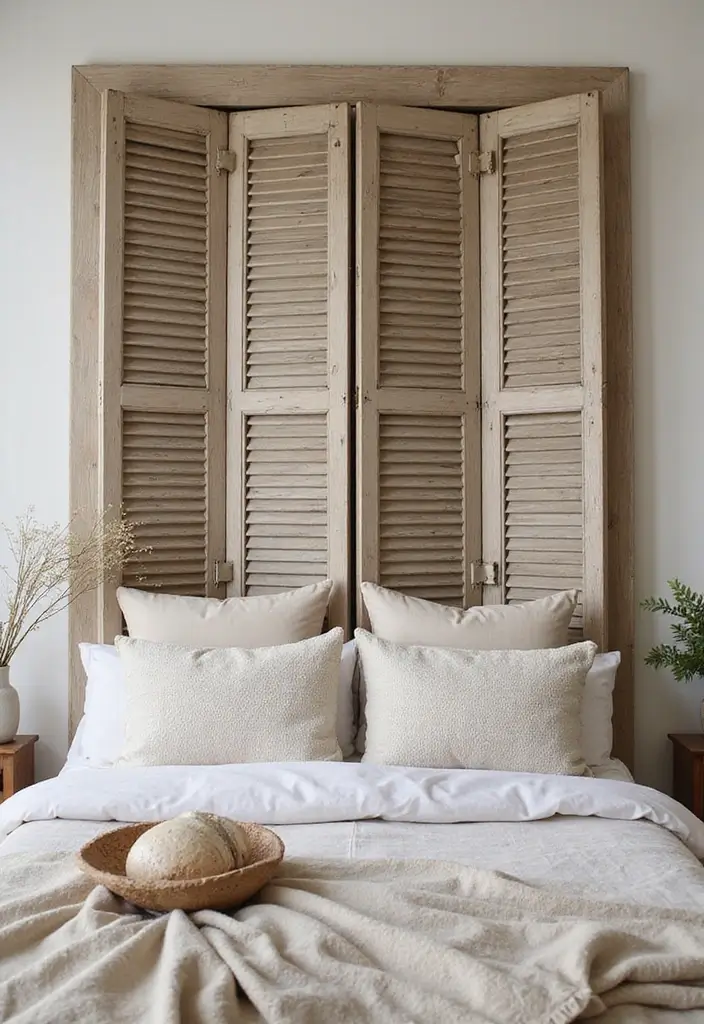 25 Room Divider Ideas Bedroom That Add Style & Privacy - 5. Repurposed Shutters