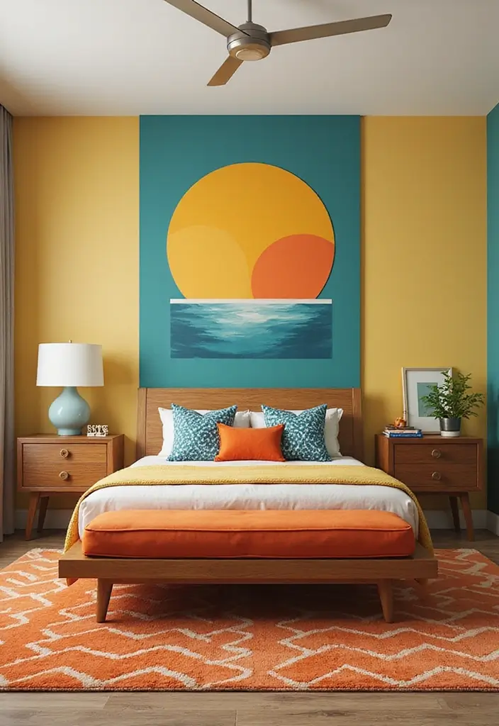 25 Sims 4 Bedroom Ideas No CC That Look Totally Realistic - 12. Mid-Century Modern