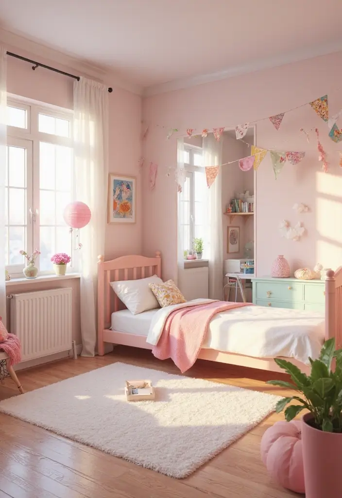 25 Sims 4 Bedroom Ideas No CC That Look Totally Realistic - 19. Playful Pastels