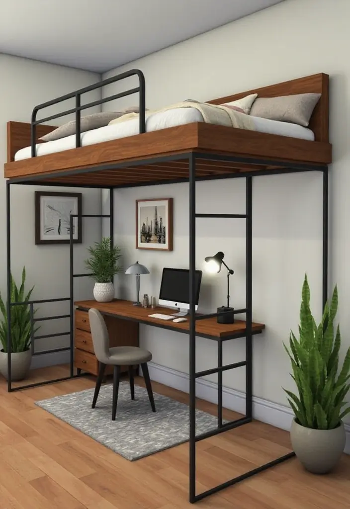 25 Sims 4 Bedroom Ideas No CC That Look Totally Realistic - 23. Stylish Loft Bed