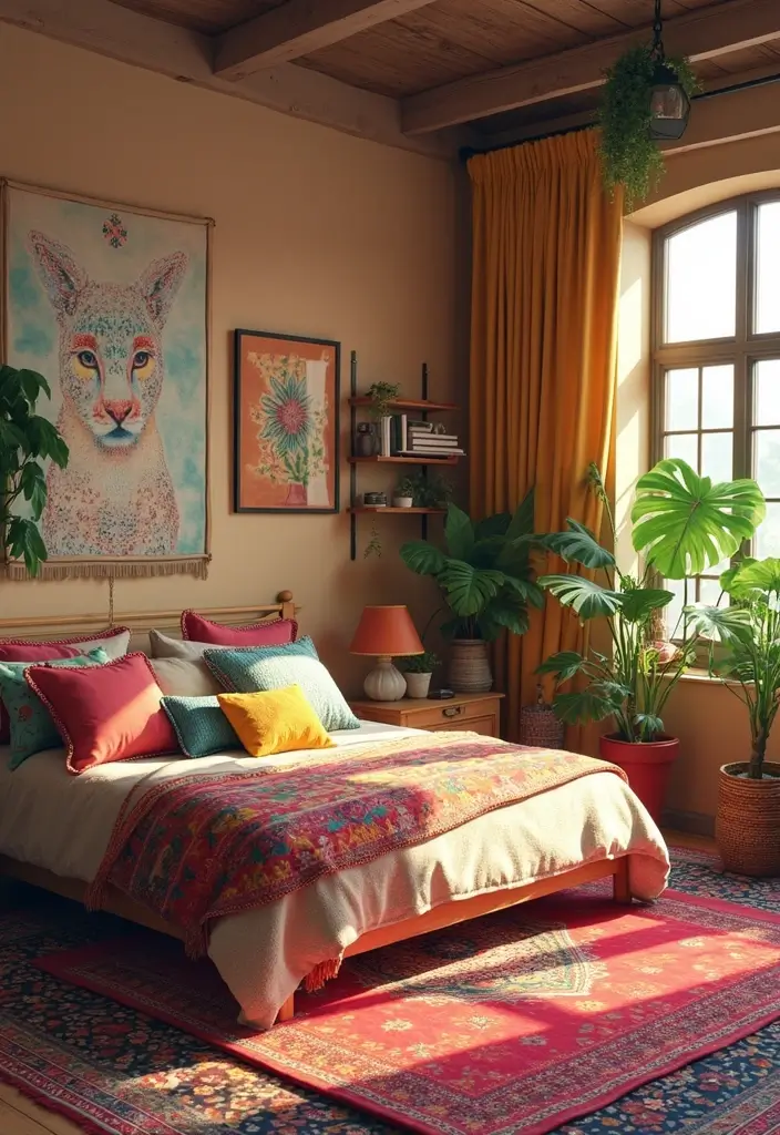 25 Sims 4 Bedroom Ideas No CC That Look Totally Realistic - 3. Bohemian Bliss