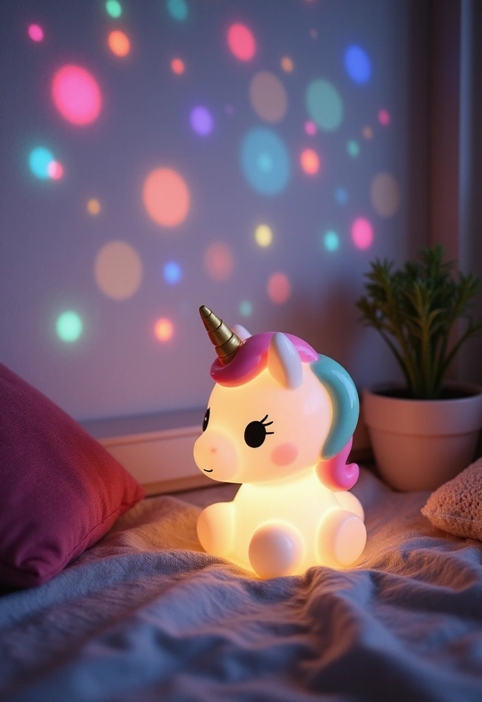 25 Unicorn Bedroom Ideas for Kid Rooms That Feel Magical - 4. Magical Unicorn Lamps