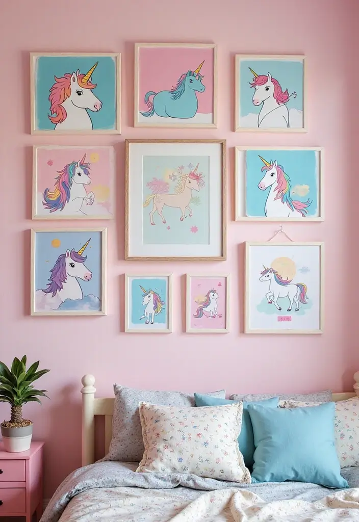 25 Unicorn Bedroom Ideas for Kid Rooms That Feel Magical - 8. Charming Unicorn Artwork