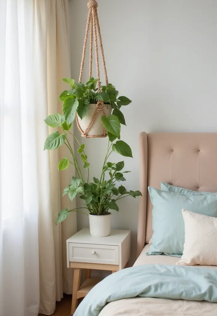 25 Vines in Bedroom Ideas That Bring Nature Indoors - 1. Cascading Pothos