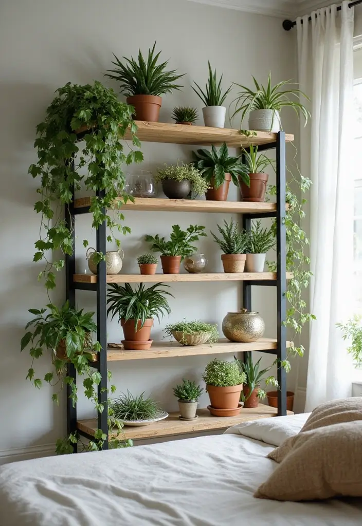 25 Vines in Bedroom Ideas That Bring Nature Indoors - 10. Shelf Gardens