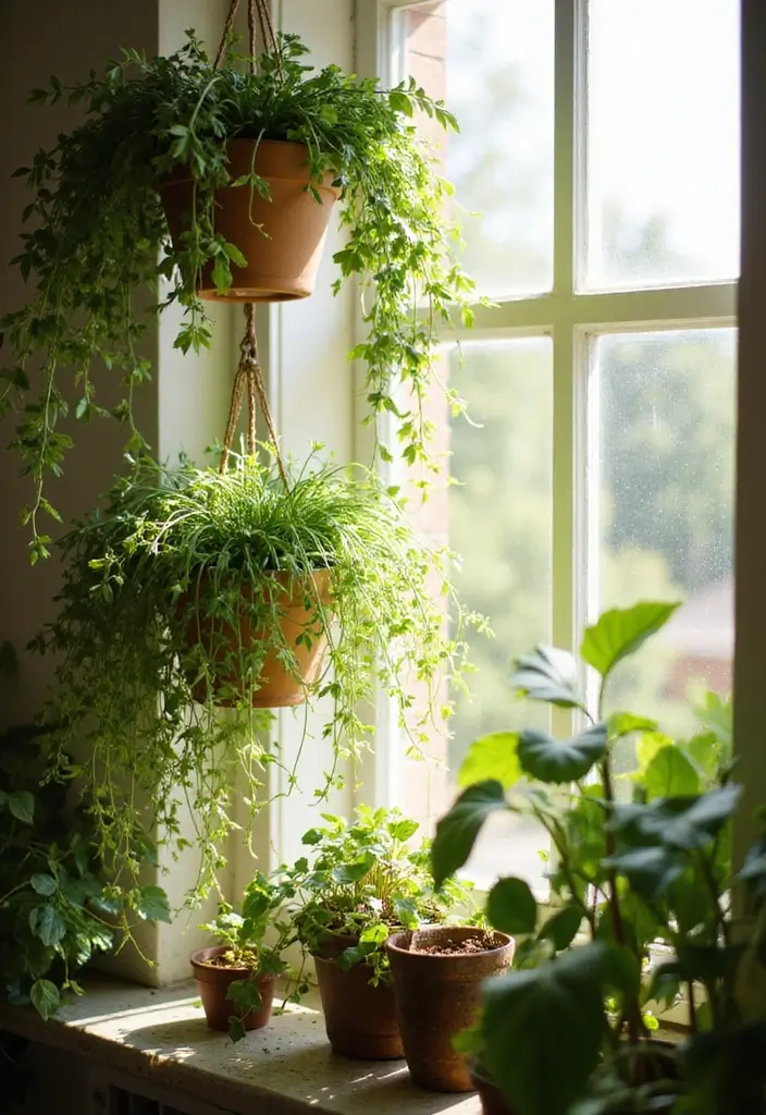 25 Vines in Bedroom Ideas That Bring Nature Indoors - 11. Hanging Gardens by the Window
