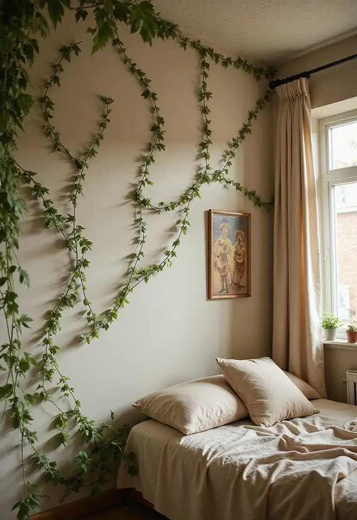 25 Vines in Bedroom Ideas That Bring Nature Indoors - 15. Natural Wall Art