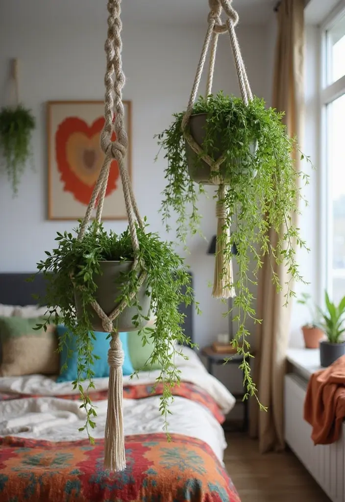25 Vines in Bedroom Ideas That Bring Nature Indoors - 7. Macrame Plant Hangers