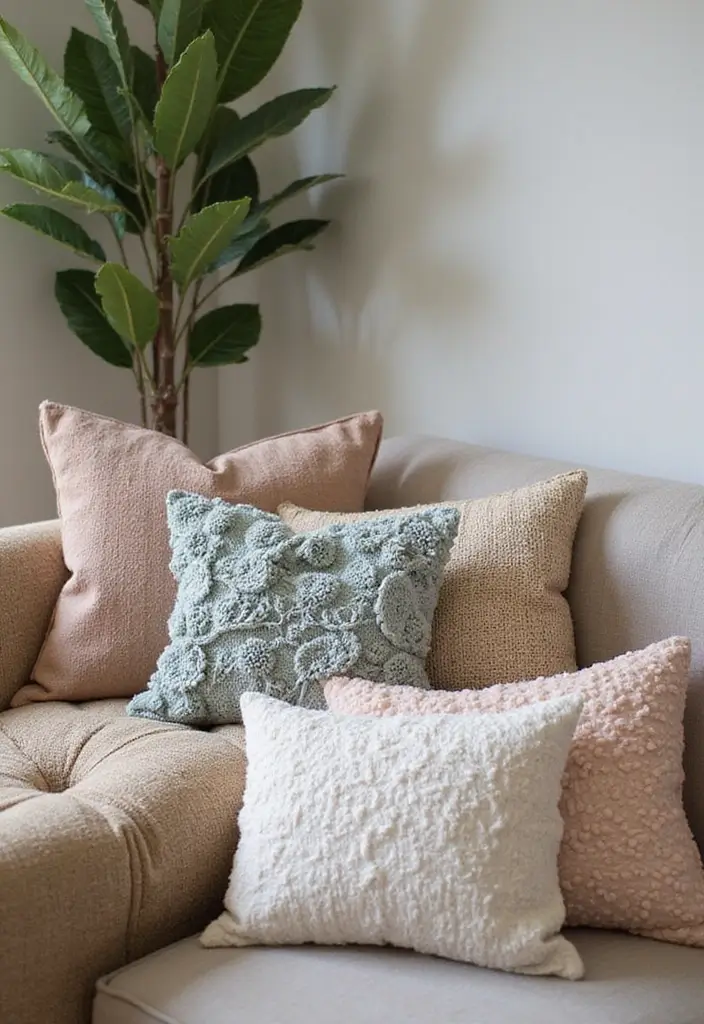 30 Affordable Bedroom Decor Ideas That Look Expensive on a Budget - 12. Textured Throw Pillows