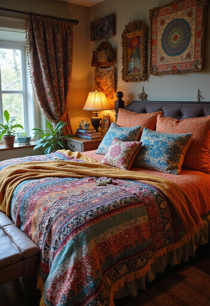 30 Affordable Bedroom Decor Ideas That Look Expensive on a Budget - 16. Bohemian Textiles