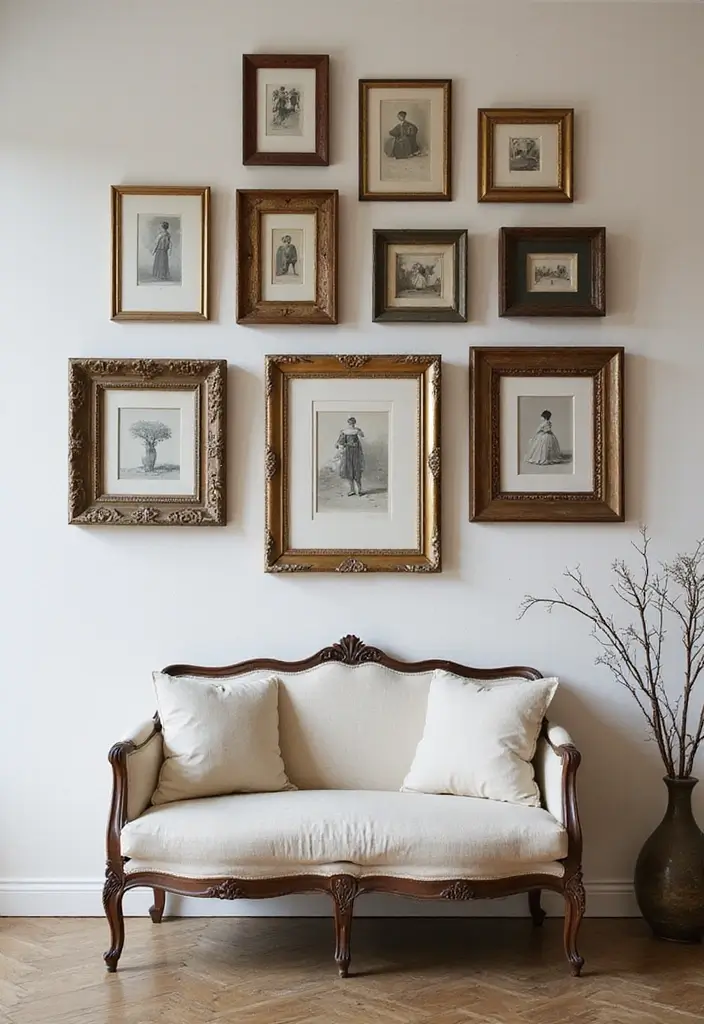 30 Affordable Bedroom Decor Ideas That Look Expensive on a Budget - 17. Vintage Frames for Art