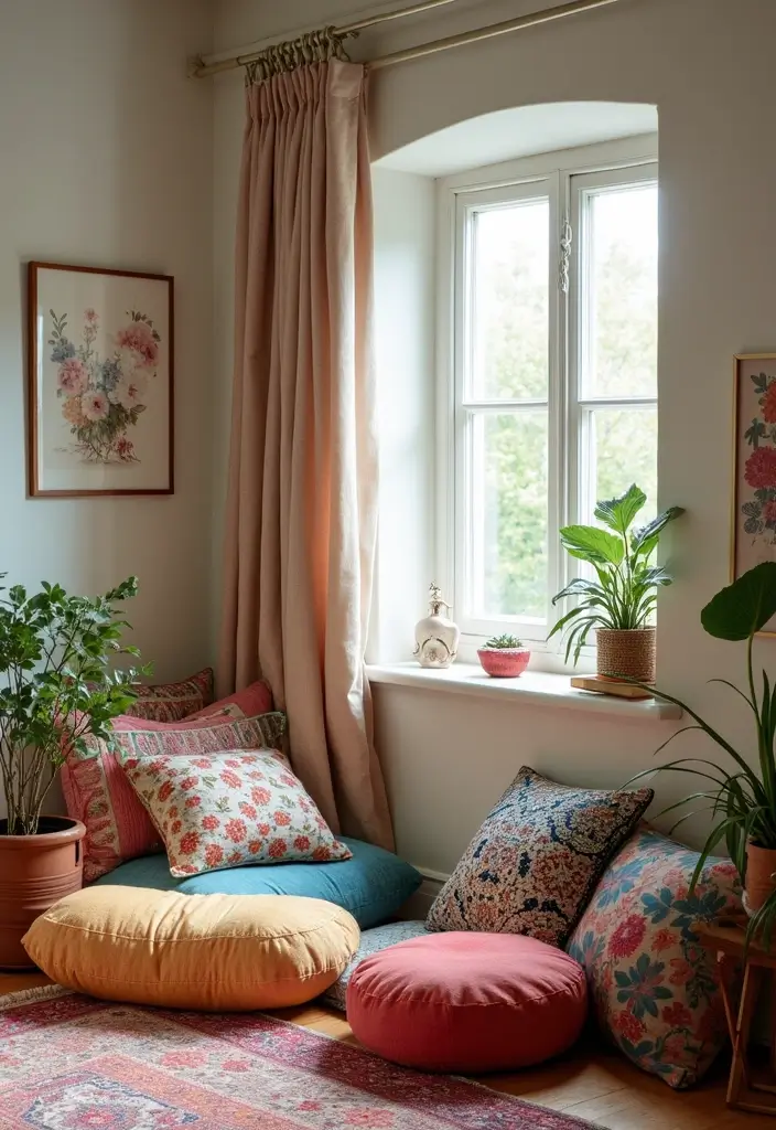 30 Affordable Bedroom Decor Ideas That Look Expensive on a Budget - 18. Cozy Nooks with Floor Cushions