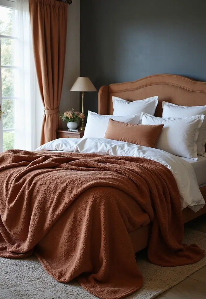 30 Affordable Bedroom Decor Ideas That Look Expensive on a Budget - 19. Elegant Throw Blankets