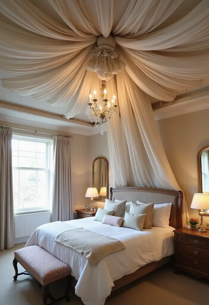 30 Affordable Bedroom Decor Ideas That Look Expensive on a Budget - 20. Creative Ceiling Decor