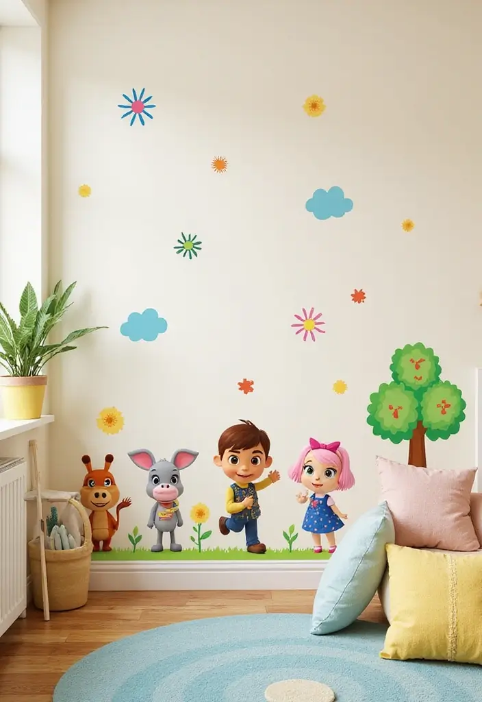 30 Animal Crossing Bedroom Ideas That Feel Wholesome & Aesthetic - 11. Crafty Wall Decals