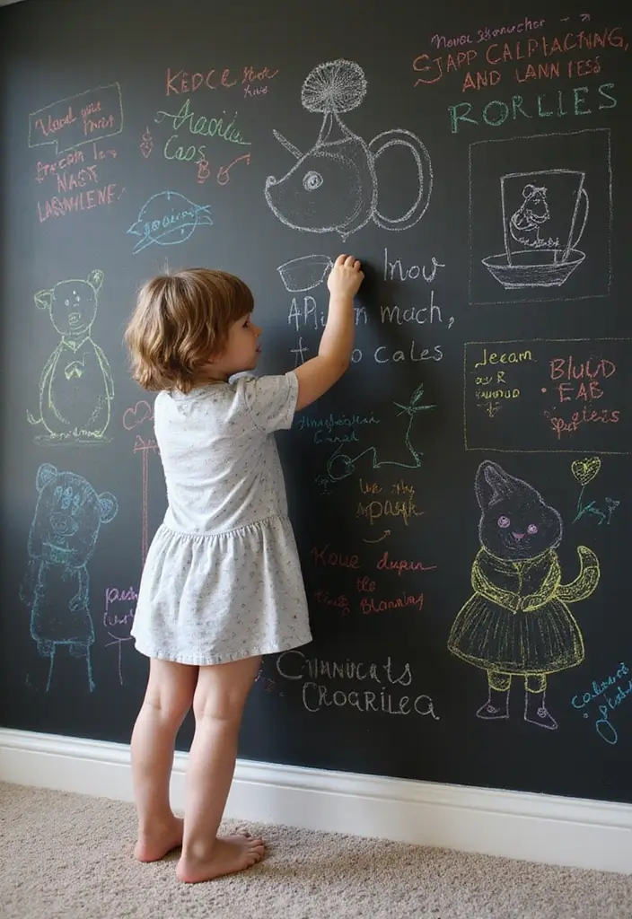 30 Animal Crossing Bedroom Ideas That Feel Wholesome & Aesthetic - 19. Interactive Chalkboard Walls