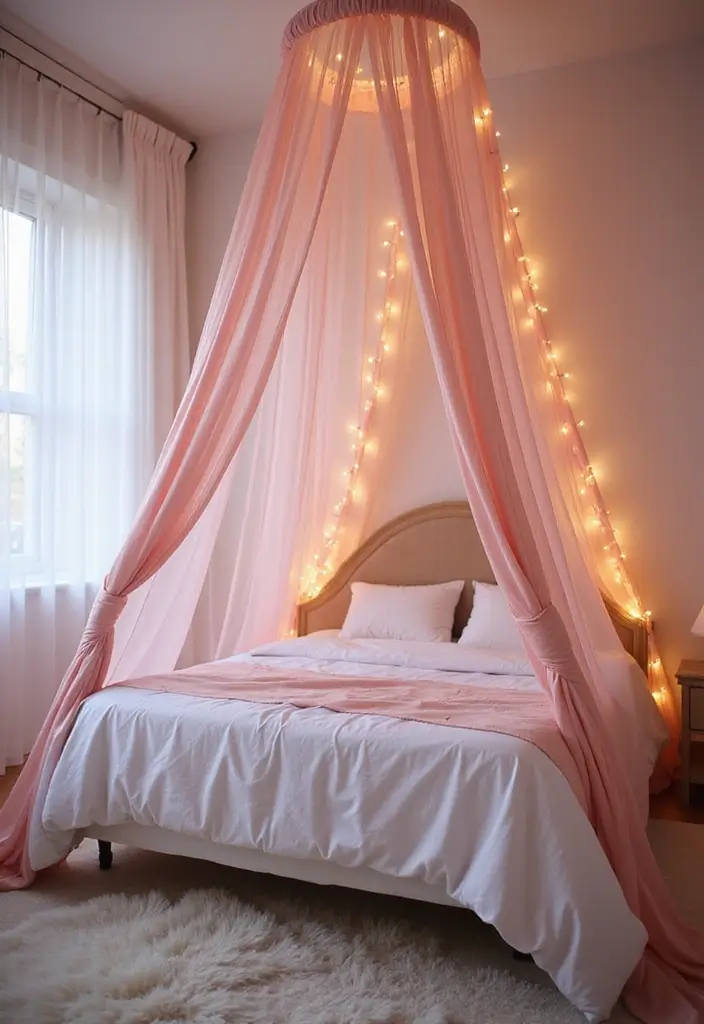30 Animal Crossing Bedroom Ideas That Feel Wholesome & Aesthetic - 21. Artistic Bed Canopy