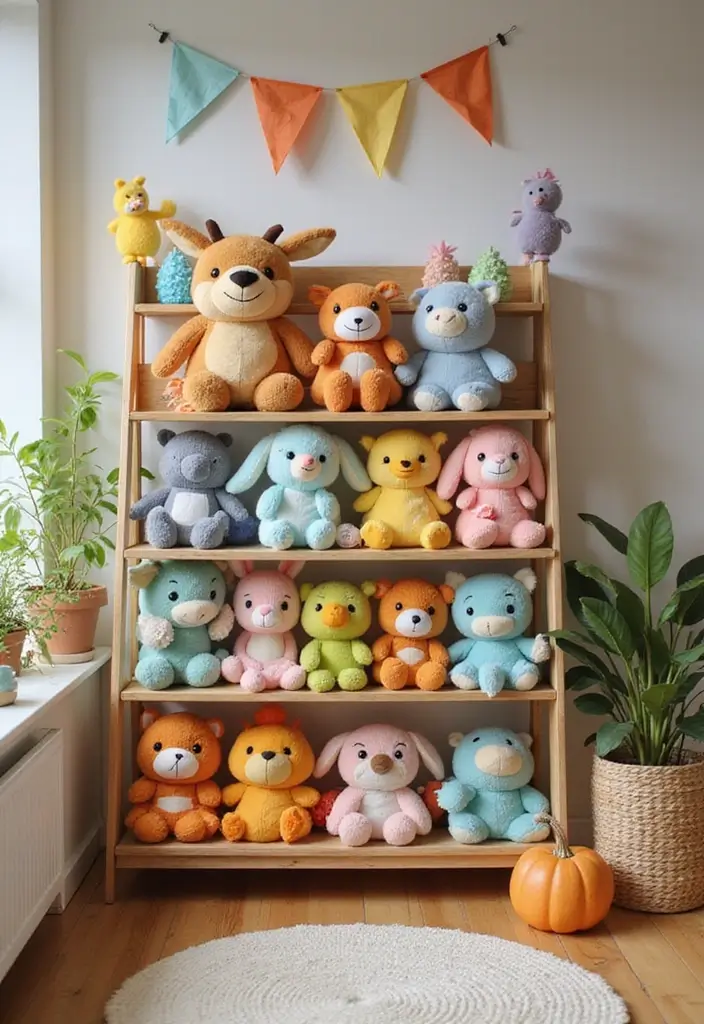 30 Animal Crossing Bedroom Ideas That Feel Wholesome & Aesthetic - 9. Plush Toy Displays