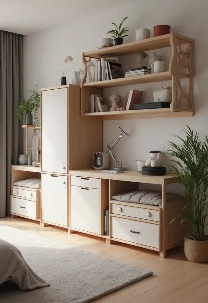 30 Bedroom Additions to House Ideas That Expand Comfort & Style - 13. Customizable Modular Furniture