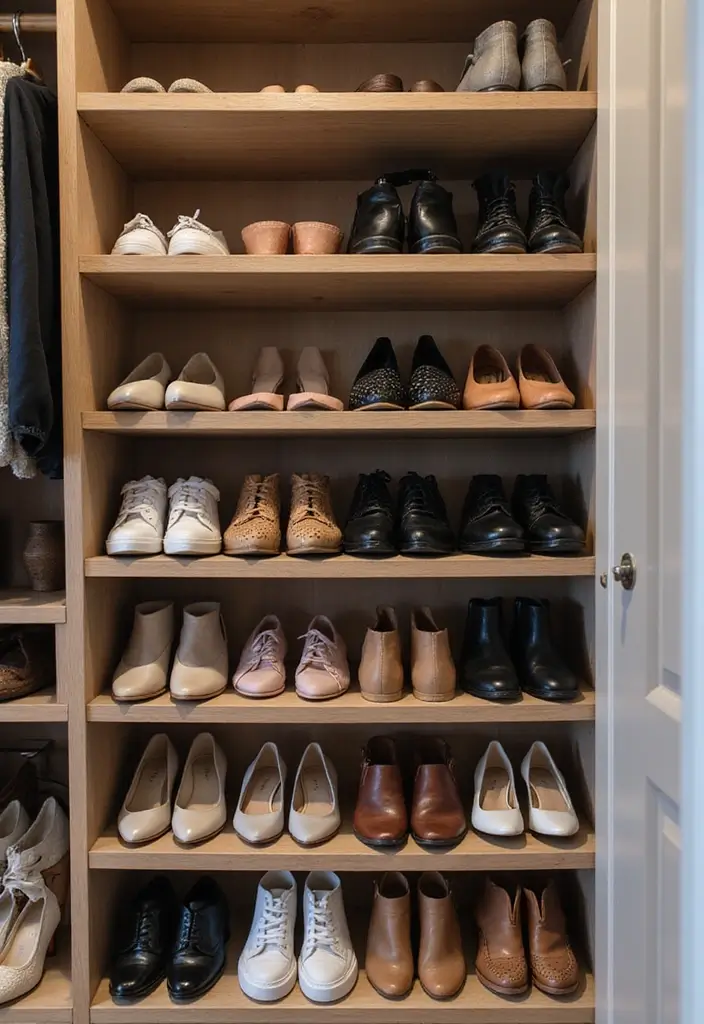 30 Bedroom Closet Organization Ideas That Keep Everything Neat - 11. Shoe Racks
