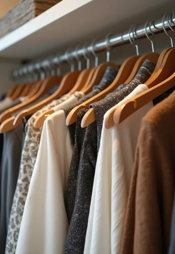 30 Bedroom Closet Organization Ideas That Keep Everything Neat - 14. Stylish Hangers