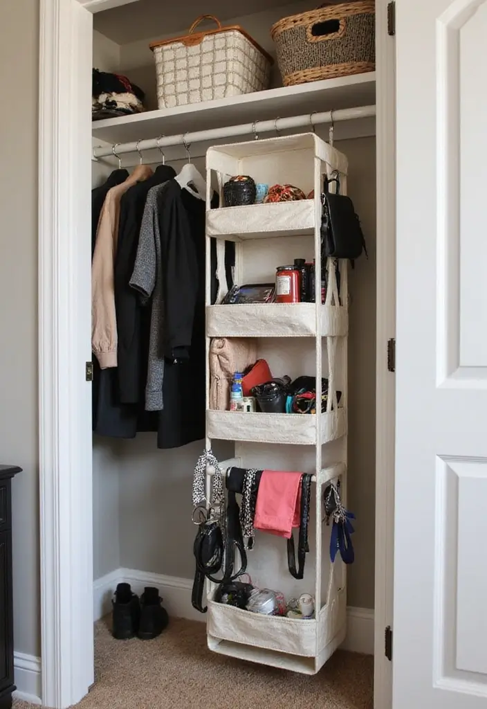 30 Bedroom Closet Organization Ideas That Keep Everything Neat - 19. Multi-tiered Hanging Organizers