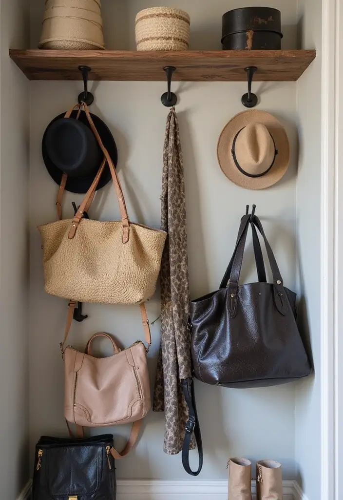30 Bedroom Closet Organization Ideas That Keep Everything Neat - 5. Utilize Hooks and Racks