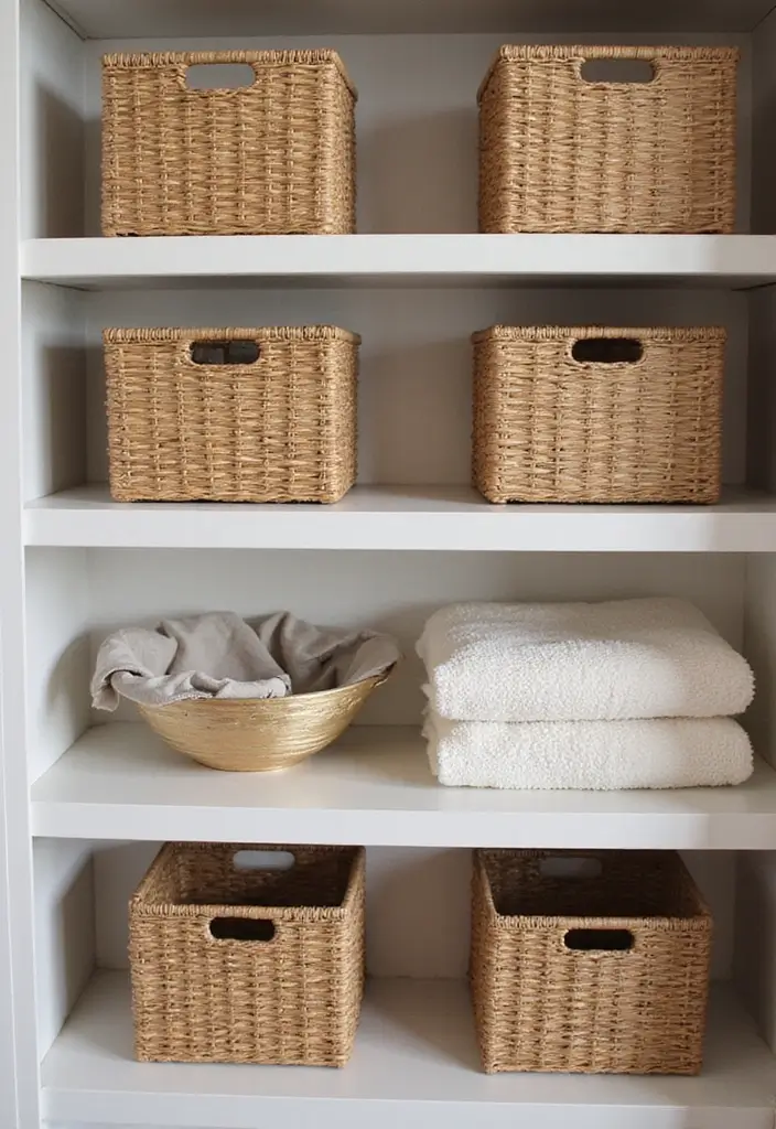 30 Bedroom Closet Organization Ideas That Keep Everything Neat - 8. Attractive Baskets