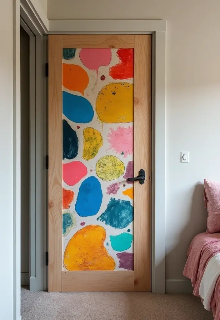 30 Bedroom Door Painting Ideas Creative & Unique - 10. Custom Collages