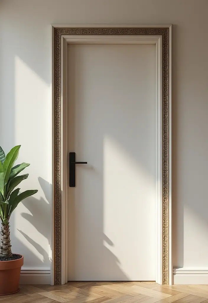 30 Bedroom Door Painting Ideas Creative & Unique - 13. Artistic Borders