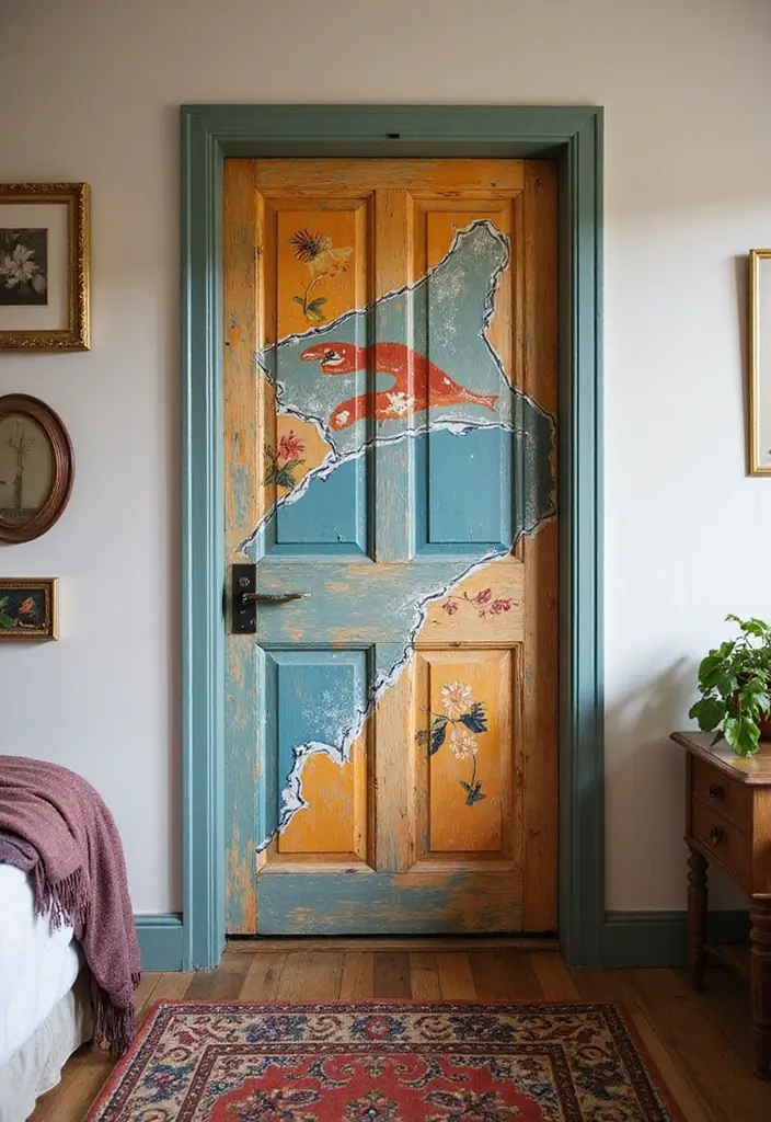 30 Bedroom Door Painting Ideas Creative & Unique - 23. Personalized Graphics