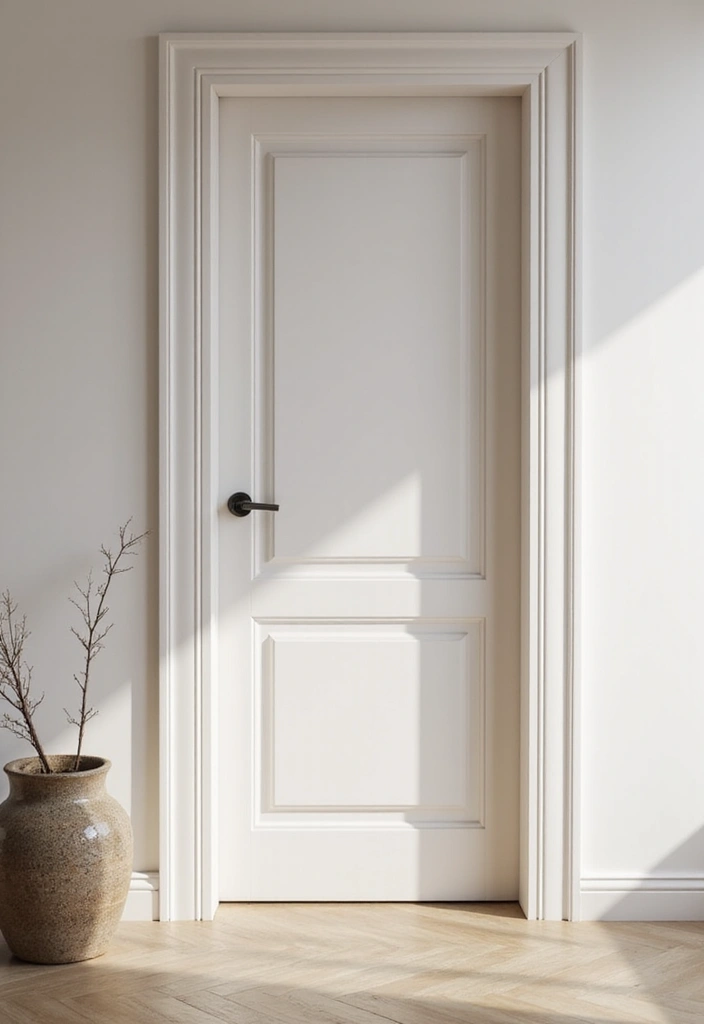 30 Bedroom Door Painting Ideas Creative & Unique - 25. Minimalist Lines