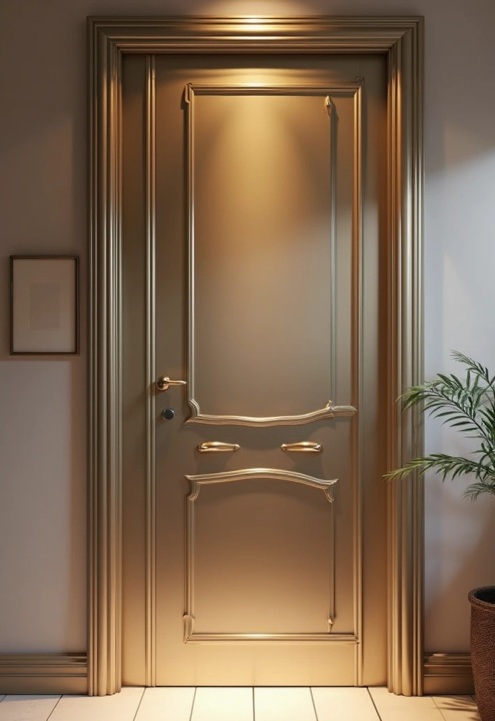 30 Bedroom Door Painting Ideas Creative & Unique - 30. Reflective Surfaces