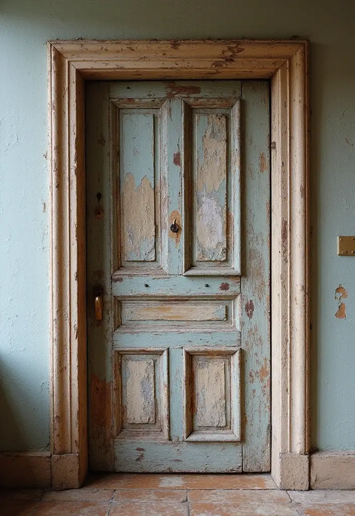 30 Bedroom Door Painting Ideas Creative & Unique - 8. Layered Textures