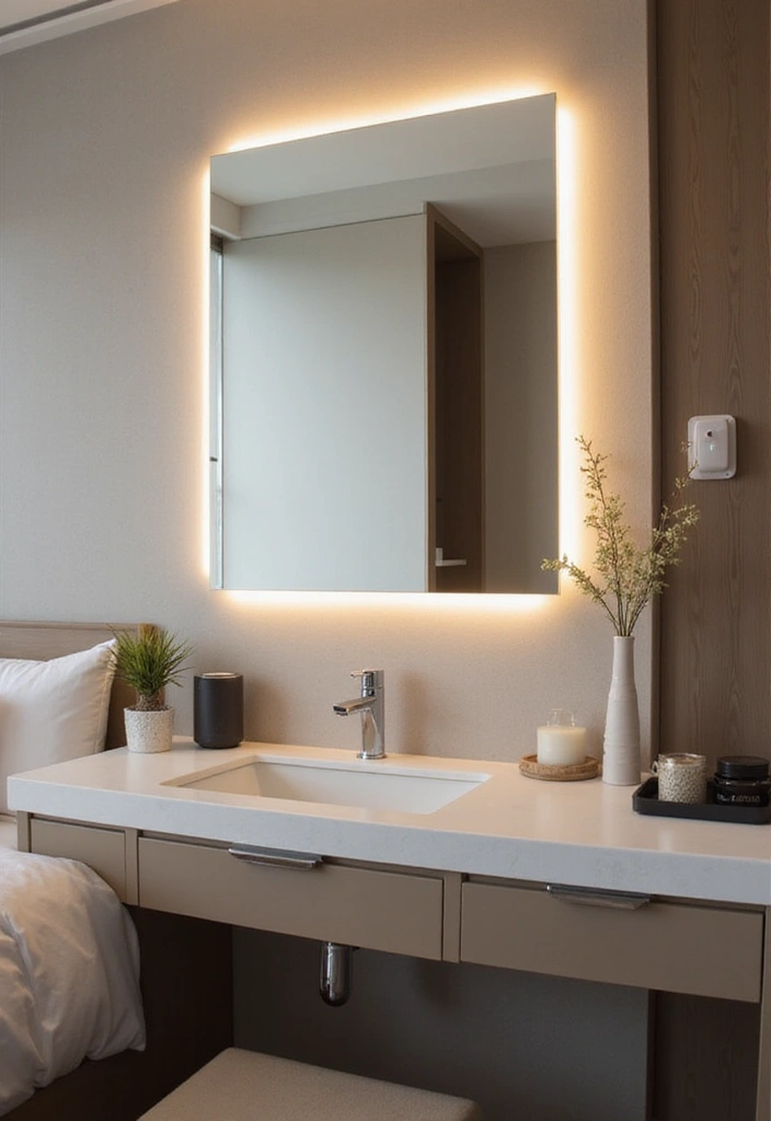 30 Bedroom Dressing Mirror Ideas That Add Light & Depth - 10. Mirrors with LED Lighting