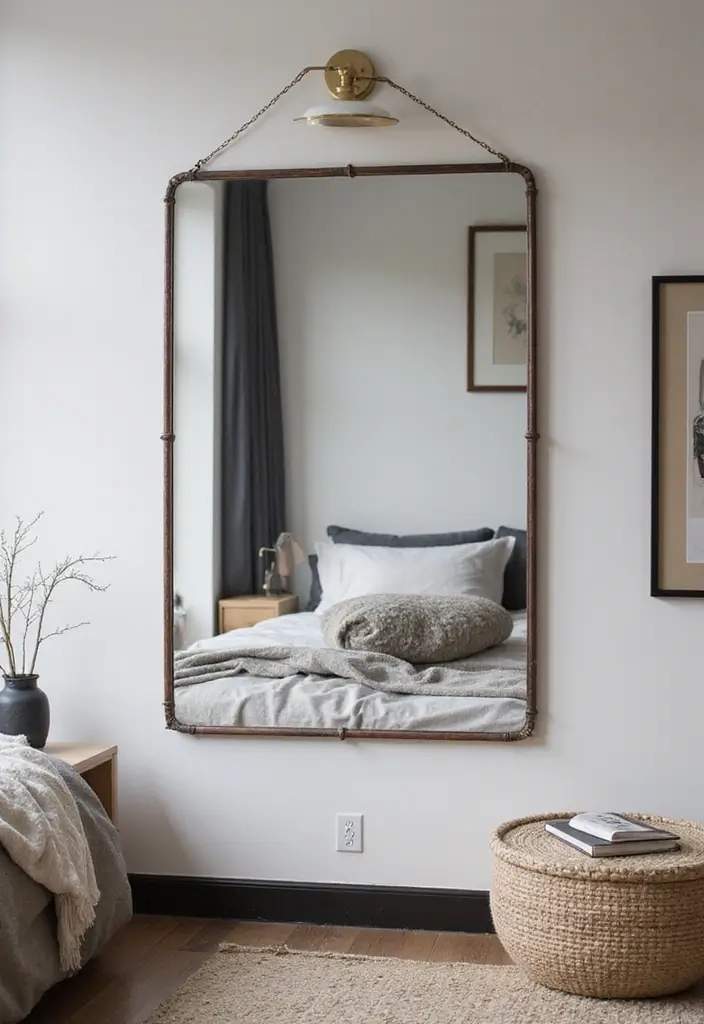 30 Bedroom Dressing Mirror Ideas That Add Light & Depth - 12. Industrial Style Mirrors