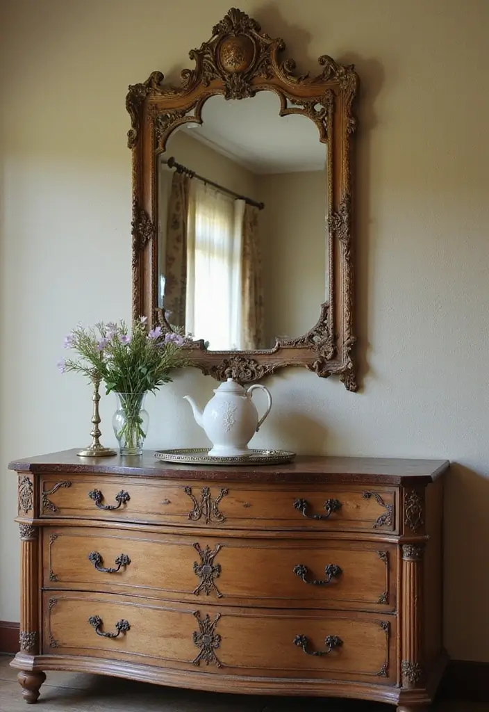 30 Bedroom Dressing Mirror Ideas That Add Light & Depth - 15. Vintage Trumeau Mirrors