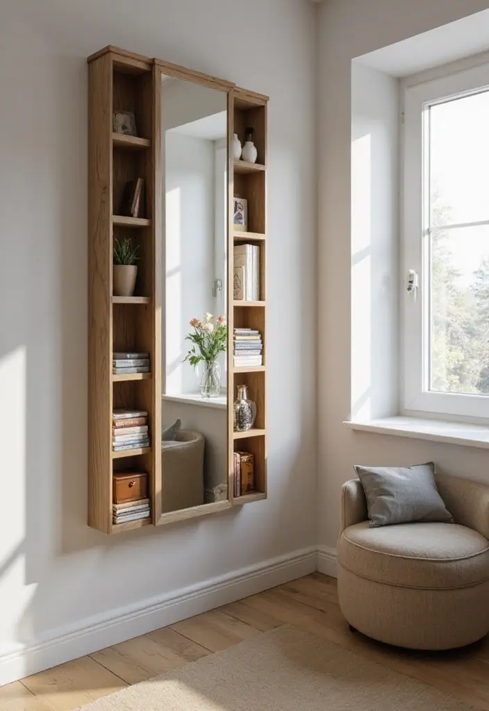 30 Bedroom Dressing Mirror Ideas That Add Light & Depth - 24. Multi-Functional Mirrors