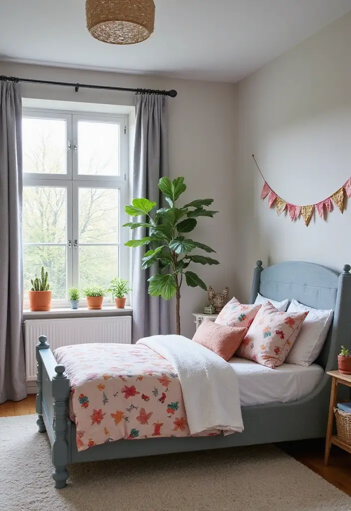 30 Bedroom Ideas with Grey Bed That Look Chic and Balanced - 16. Whimsical Accents