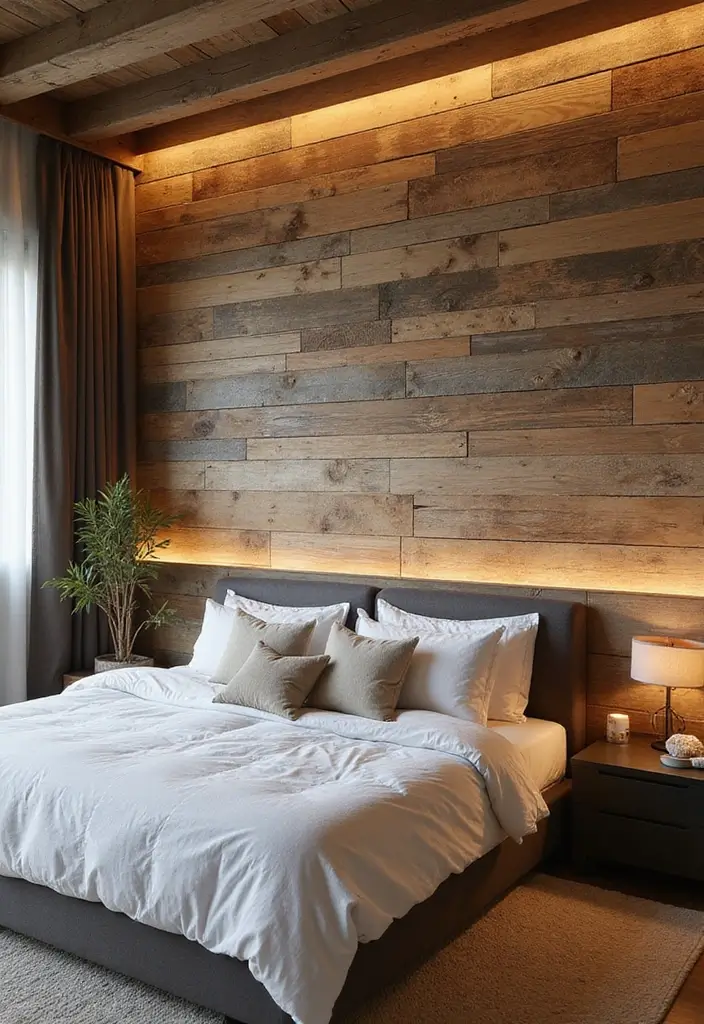 30 Bedroom Wall Paneling Ideas That Add Texture & Warmth - 1. Reclaimed Wood Charm