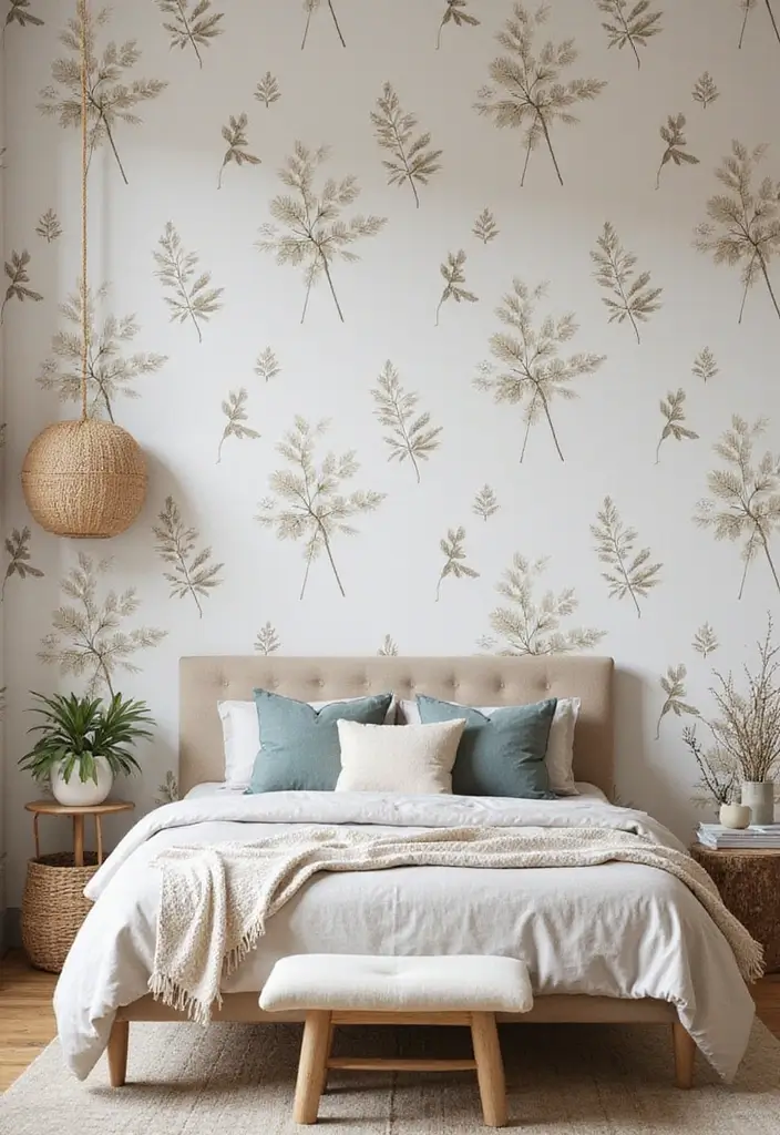 30 Bedroom Wall Paneling Ideas That Add Texture & Warmth - 10. Eco-Friendly Wallpaper