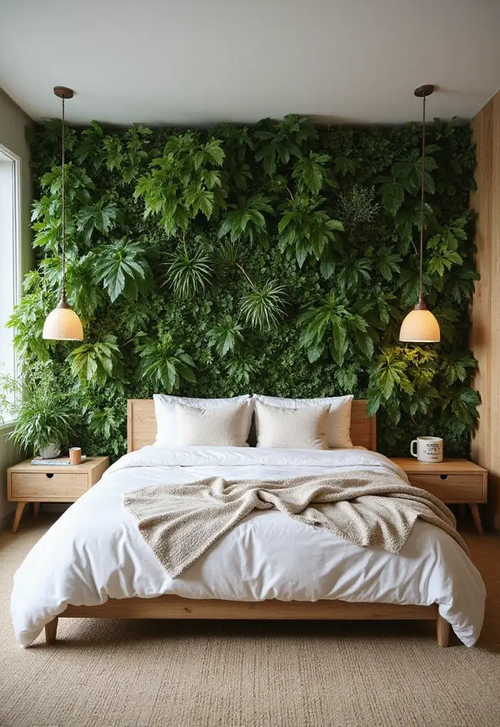 30 Bedroom Wall Paneling Ideas That Add Texture & Warmth - 12. Green Living Walls