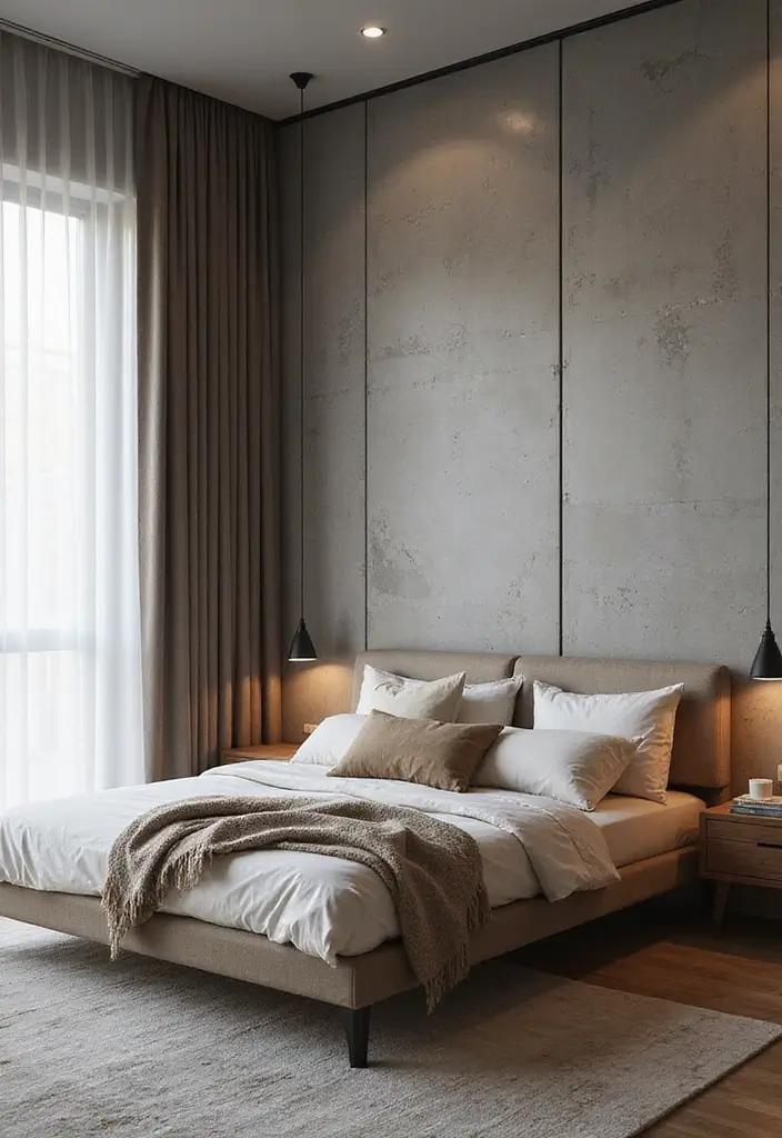 30 Bedroom Wall Paneling Ideas That Add Texture & Warmth - 13. Cement Board Paneling