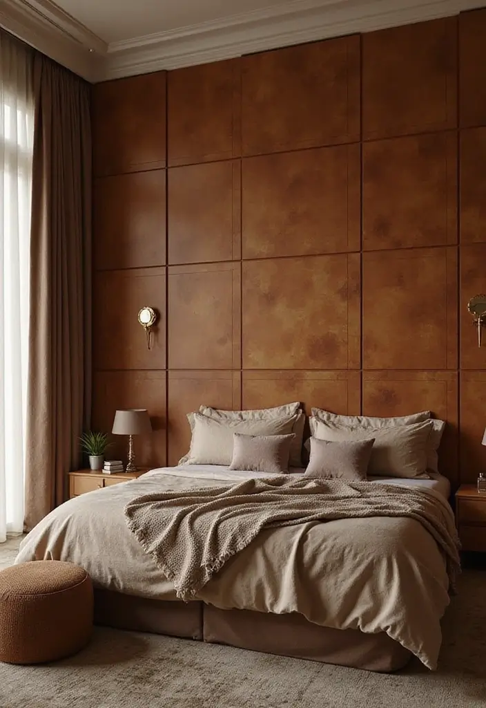 30 Bedroom Wall Paneling Ideas That Add Texture & Warmth - 19. Faux Leather Panels