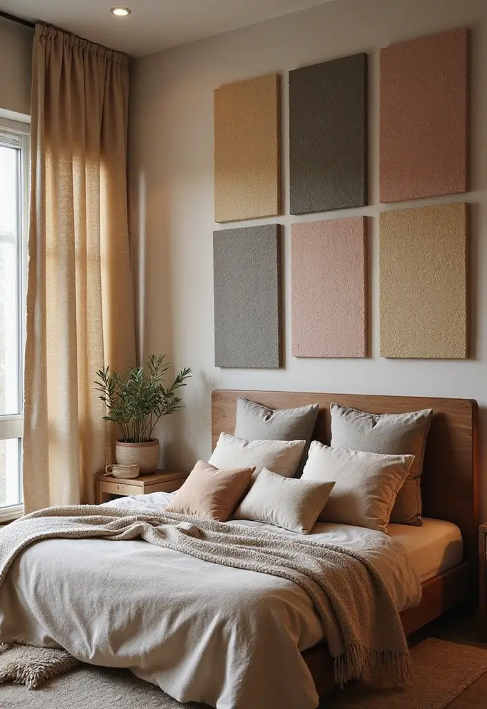 30 Bedroom Wall Paneling Ideas That Add Texture & Warmth - 20. Felt Wall Panels