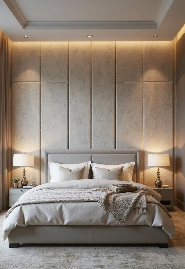 30 Bedroom Wall Paneling Ideas That Add Texture & Warmth - 5. Textured Fabric Panels