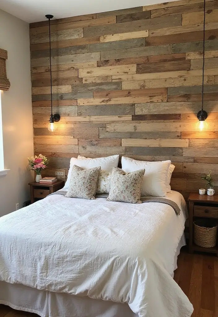 30 Bedroom Wall Paneling Ideas That Add Texture & Warmth - 8. Pallet Wall Perfection